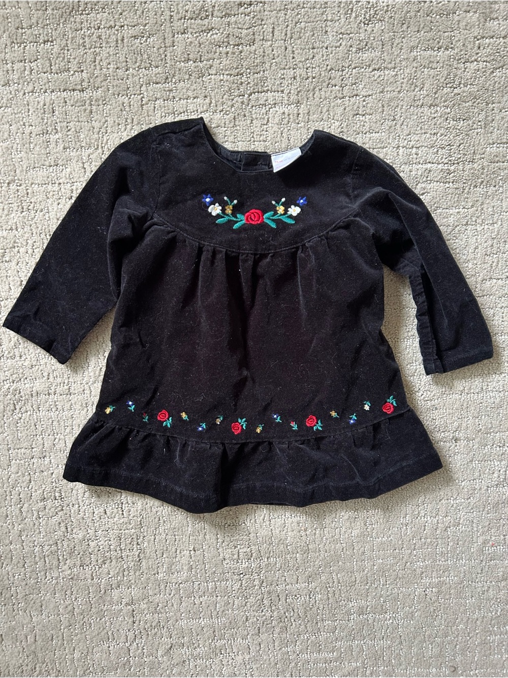 Hanna Andersson velour embroidered Scandinavian dress 12-18 months holiday fancy